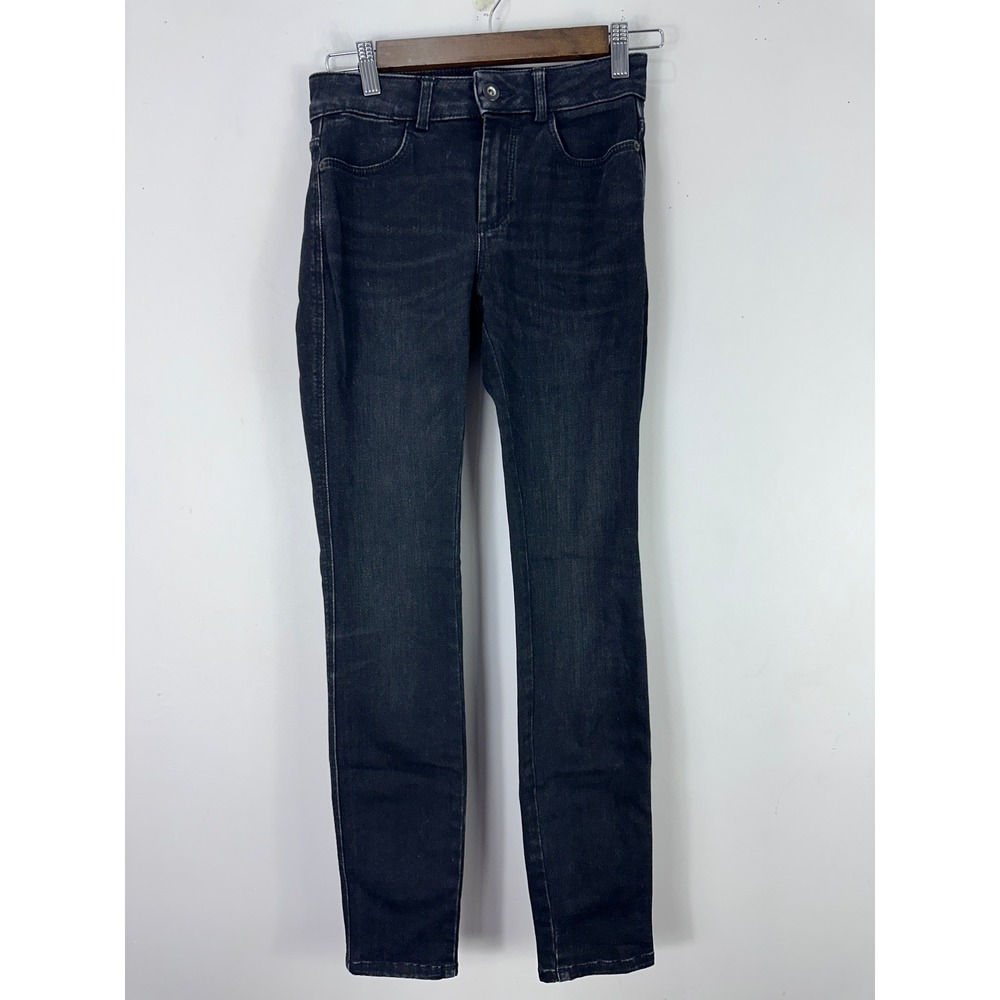 Massimo Dutti Skinny Jeans Womens Size 2 Black Dark Wash Slim Fit Denim Casual